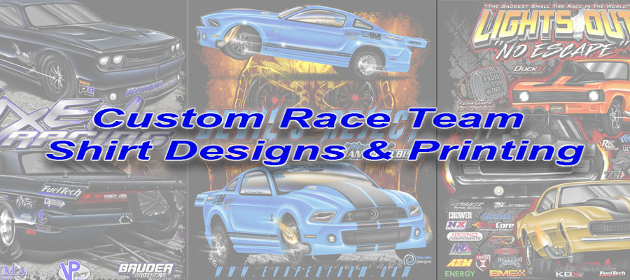 Custom Race Team Shirt Designs and Printing